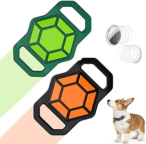 NEOTRIXQI Airtag Dog Collar Solter, Airtag Holder Acessórios para Apple Airtags Tracker com 4 pacote HD Film Protetive,