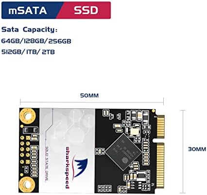 MSATA SSD 64GB Sharkspeed Plus Mini SATA SSD Drive 3D NAND Solid State Drive para Mini PC Notebooks Tablets PC [MSATA