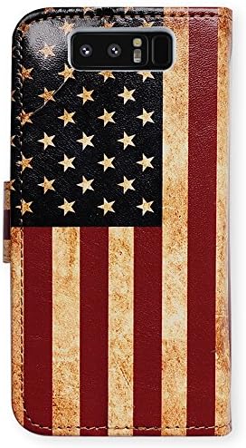 BCOV Galaxy Note 8 Case, bandeira retro American Multifuncional Carteira Capa de Caso de Caso de Caso de Caso com Cartão de