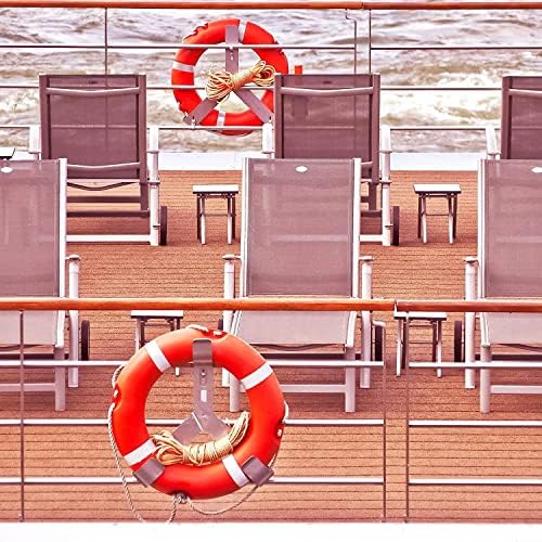 Anéis de arremesso de barco de 30 com corda de salva -vidas flutuantes de água 98,4 pés, anel de vida com faixa refletiva fluorescente, linhas de garra branca