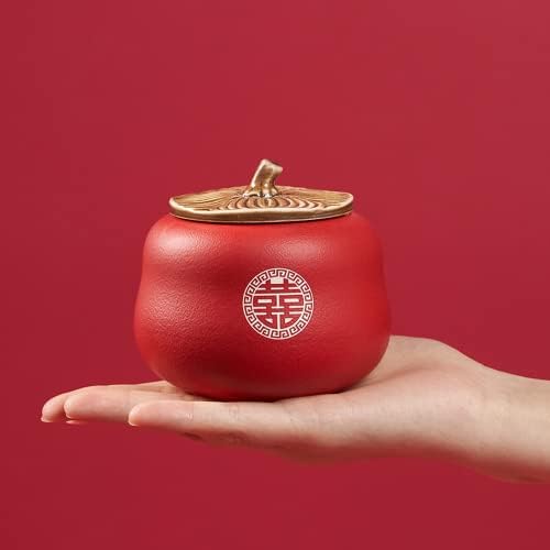 9,5cm Persimmon Shape Tea Caddy Tea Conjunto de chá Jarra de chá Cerimônia de chá de kung fu