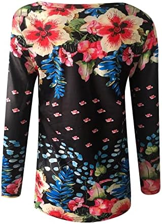 Nokmopo plus size tops para mulheres túnica de manga comprida tops soltos casuais tops size tops plissados ​​botão