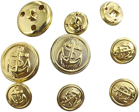 16pcs Bronze Bonzle Design Metal Button, Substituição de botão de costura para capa de macacão uniforme de maiô, 6pcs 20mm com botão