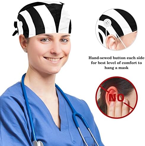Chapéu de redemoção de giro em espiral psicodélico hipnótico com botões e cabelos arco -arco para enfermeiro e médico