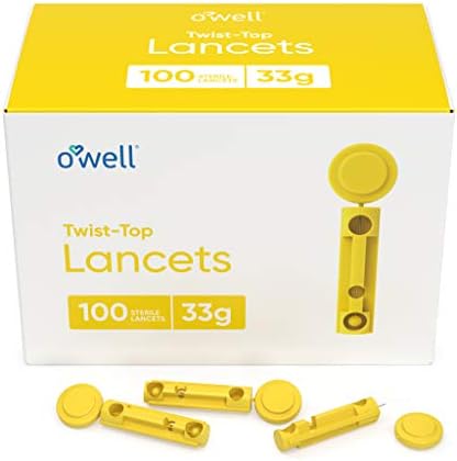 O'Well Lancing Disposited Kit + 100 estéril O'Well Twist Top Lancets, 33 Beda