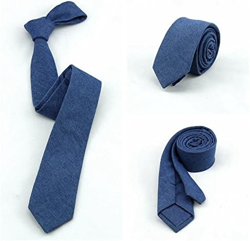 Olá, gravata unissex jeans de gravata de gravata magra de algodão estreita