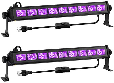 Lalucenatz 2 pacote Luzes negras LED para Glow Party 27W 9 LED UV Blacklight Brancetes para festa de aniversário