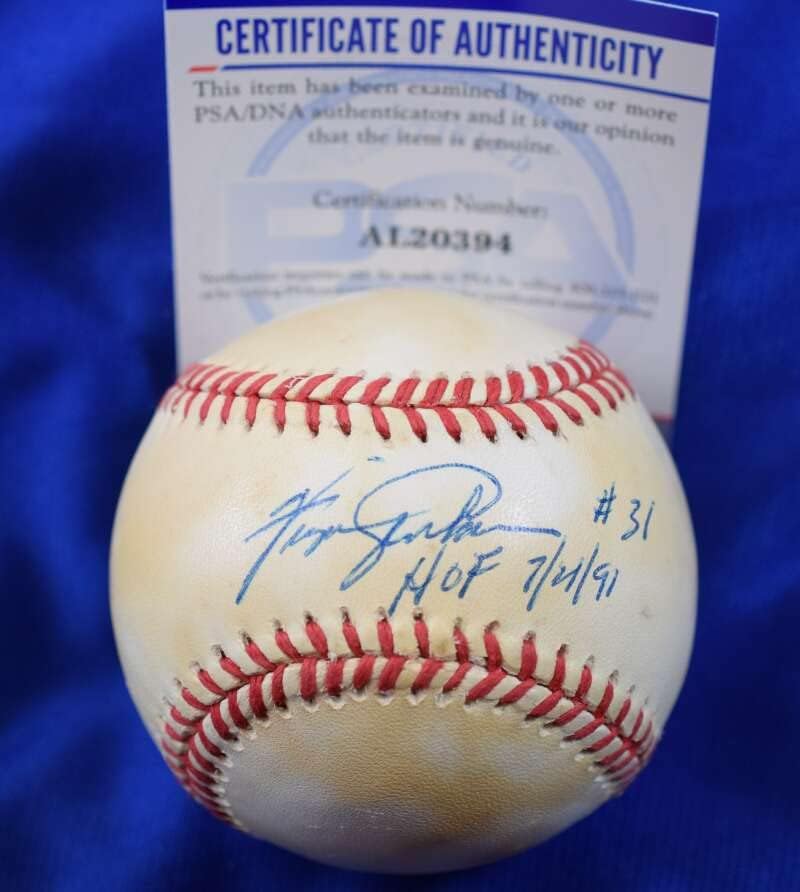 Fergie Jenkins Hof 91 PSA DNA CoA Autograph National League Onl Baseball assinado