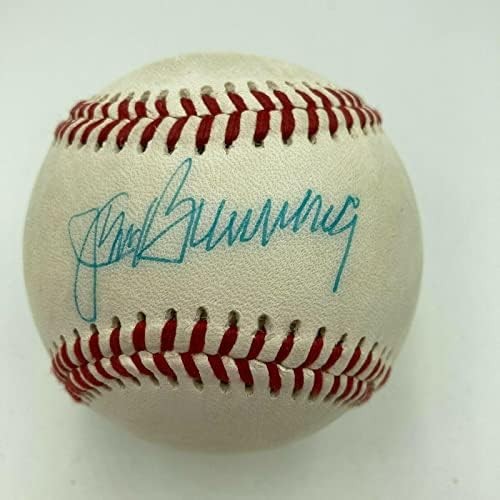 Jim Bunning assinou o beisebol oficial da liga autografada - Bolalls autografados