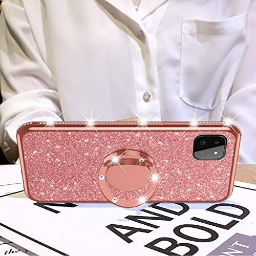 Para Boost Mobile Celero 5g Case Glitter Luxury Carinha de telefone de silicone TPU para mulheres meninas com kickstand,