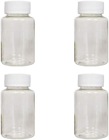 4 pedaços 80 ml vazio de garrafas de comprimidos de plástico transparente em pó de pó sólido plástico redondo redondo