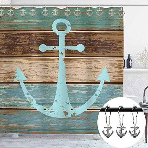 Conjunto Zilucky de 12 ganchos de cortina de chuveiro ancoradouro casa decorativa de casa de barco náutico de barco de barco