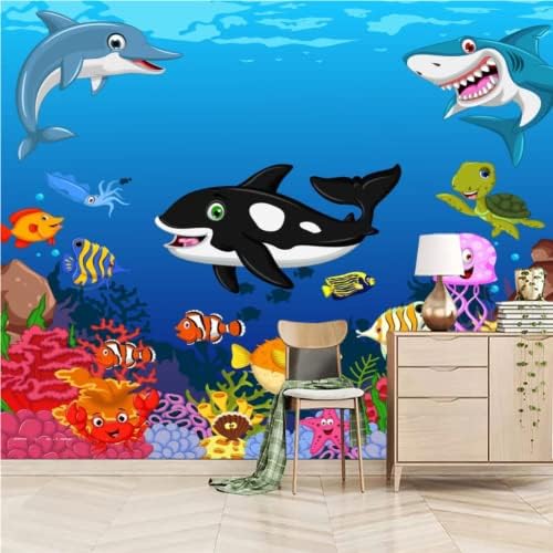 KULETKARE WALLPAPEL DE PAPEL DE PEELHA E PAÇO DOLPHIN PEIXO DE PEIXO DE CRIATURAS MURAL DE CRIATURAS DE ARTEMENTES DE