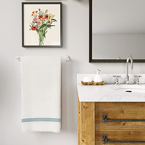 Sussexhome Hotel Station 4 x toalhas de banho grandes - Toalhas de banho de algodão de algodão natural para banheiro - 35 x 67 polegadas de design bordado para luxo grossa toalhas de banho de luxo