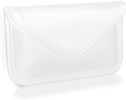 Caixa de ondas de caixa compatível com Samsung Galaxy M30 - Bolsa mensageira de couro de elite, design de envelope de capa de couro sintético para Samsung Galaxy M30 - Ivory White
