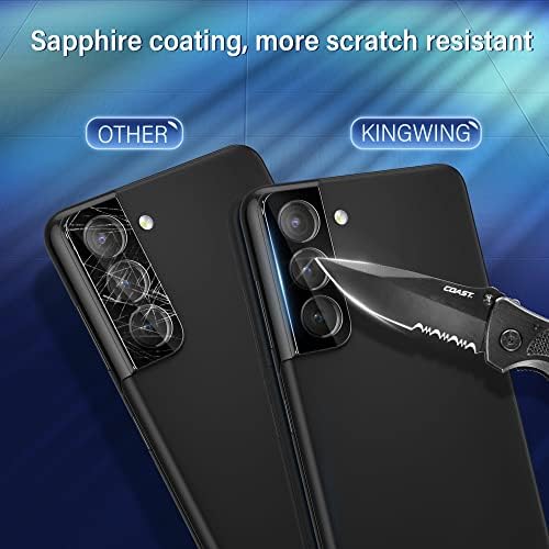 Kingwing Compatível para Samsung Galaxy S21 Fe 5g Protetor de tela de vidro temperado 3pcs e protetor de lente da câmera 3pcs 【Não é para Samsung S21 / S21 Plus】 [com ferramenta de instalação] [9H Hardress]