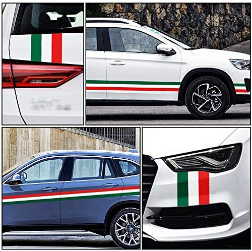 Tomall 78 x5.9 Decalque de faixa colorida da bandeira italiana para capa de carro para capa para carro frontal/traseiro de pára
