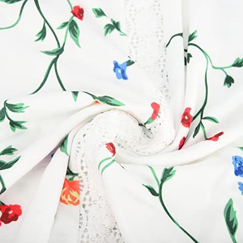 Tops casuais femininos elegantes v pescoço de crochê camiseta floral estampa floral blusa de manga comprida 2023 camisas de moda de verão