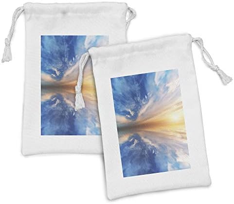 Conjunto de bolsas de tecido da natureza de Ambesonne, fundo de céu sonhador com nuvens de aprofundamento para trás, conceito