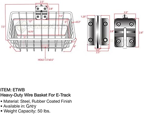 DC Cargo Mall E-Track Encontre o arame de montagem para parafusos cesto com opção de parafusos | Titulares de ferramentas pequenas e simples e seguras | Trailer de acesso fácil, Organizadores estabilizadores de armazém