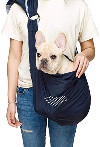 Fling de cães para cães de mãos grátis, tira ajustável Bolsa de saco respirável com zíper do bolso frontal Puppy
