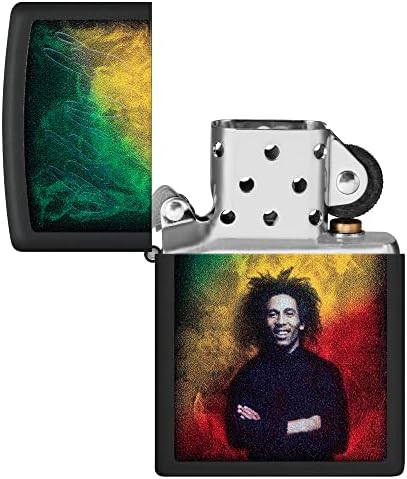 Zippo unissex-adult bob marley isqueiros, marley preto preto preto fosco