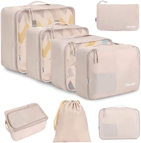 Bagail 8 cubos de embalagem e saco de higiene pessoal pendurado Organizador de viagens cosméticas