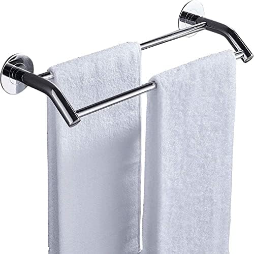 PARTE DE PAREDE DE BAINS, Toalha de aço inoxidável, sem soco, barra de toalha dupla de banheiro, prateleira de banheiro de cozinha/32cm