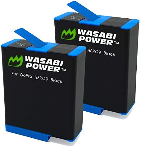 Bateria de energia Wasabi compatível com GoPro Hero11 Black, Hero10 preto, Hero9 Black