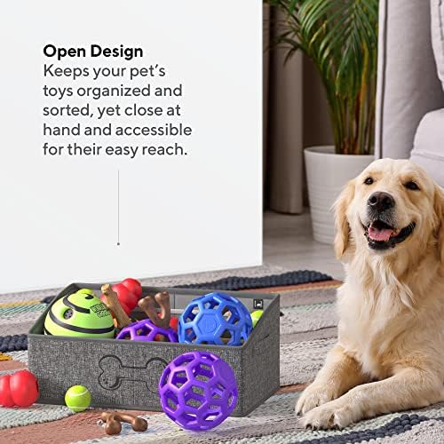 Mindspace Dog Toy Box Organizador - Lata de brinquedo para cães para armazenamento de brinquedos para cães, cesta de brinquedos para