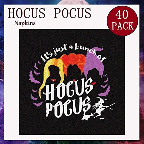 Lofysoon Hocus Pocus Party Supplies, 72 PCs Halloween Hocus Pocus Placas e guardana