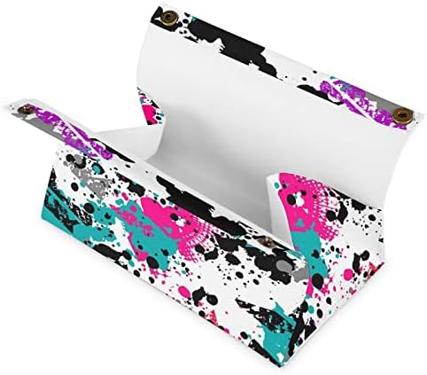 Color Splashes Box de lenço de papel PU Solder de guardana