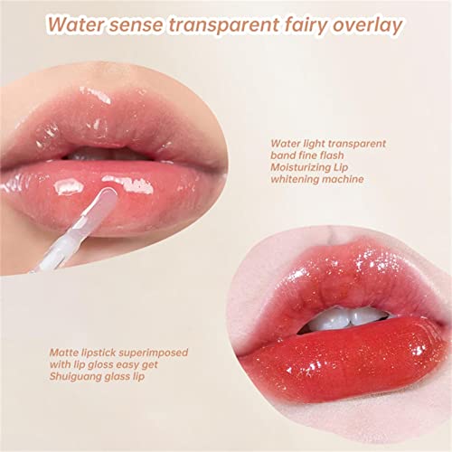 Gloss hidratante, esmalte alto brilho para lábios mais cheios, batom líquido pigmentado duradouro, mancha transparente leve à prova