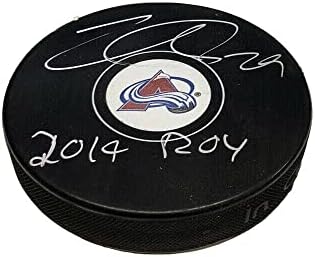 Nathan Mackinnon assinou o Colorado Avalanche Puck - 2014 Roy - Pucks autografados da NHL