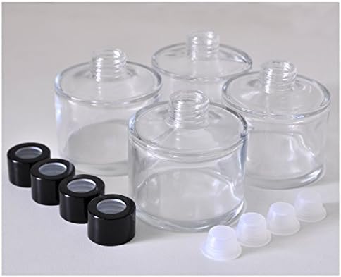 Conjunto ouguual de 4 óleos essenciais de vidro redondo cilíndrico garrafas difusoras