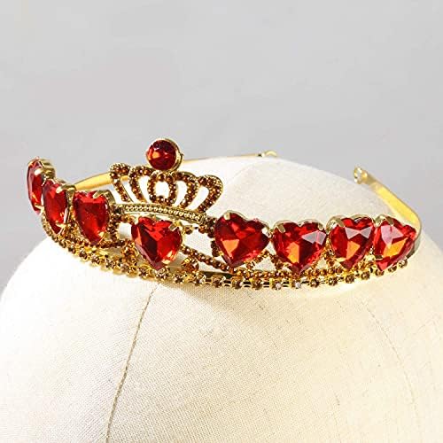 Evie Royal Red Heart Colar e Princess Gold Tiara Crown descendentes de jóias Jóias de jóias Rainha de Casmes Jóias para