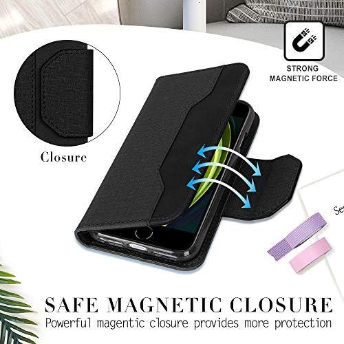 Skycase iPhone SE Case 4.7 2020, iPhone 7/8 4,7 Caixa, capa de carteira de fólio feita à mão com espelho e alça de mão