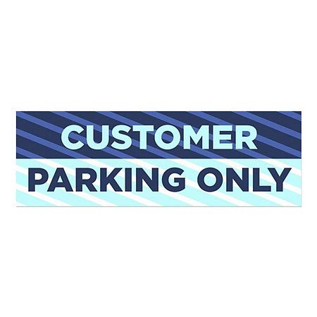 CGSignLab | Janela Estacionamento do cliente apenas -Stripes Blue se agarra | 36 x12