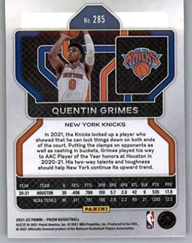 2021-22 Panini Prizm 285 Quentin Grimes New York Knicks RC Rookie NBA Base Base Base Card