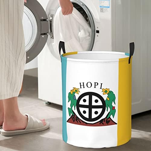 Bandeira da lavanderia HOPI Hortigo cesto de lavanderia circular cestas de armazenamento dobrável para cesto de banheiro no quarto
