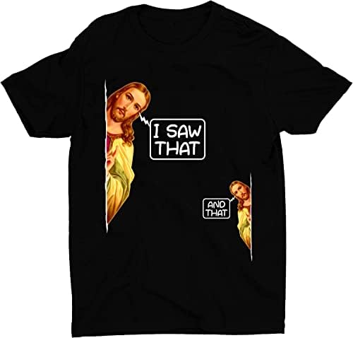 ZappTrue Funny Jesus meme camisa para homens, eu vi isso e que a camiseta de Jesus, cita cristã camisas para homens, camisa