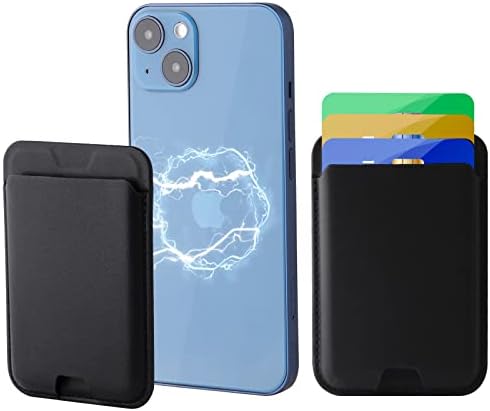 Mornex Magnetic Wallet com MagSafe projetado para iPhone 13 e iPhone 12 Série, suporte de cartão magnético de couro de
