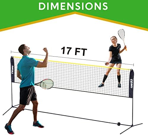 Joyin Badminton Pickleball Net, rede portátil ajustável para tênis júnior, tênis de vôlei para crianças e tênis de futebol,