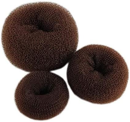 3 PCS Hair Donut Women Hair Bun Ring Band Twist Twist Hair Maker Ferramenta Conjunto marrom profissional e atraente
