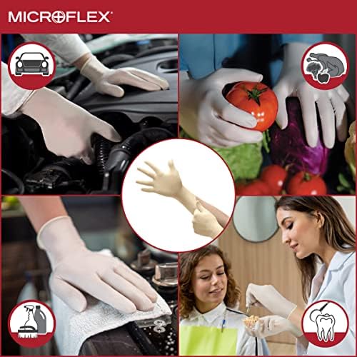 Microflex 10-754 DIÁRIO DE LATEX DISPOSTILÍVEL DIÁRIO PARA LIMPEZA PARA LIMPEZA, PREP TELHE