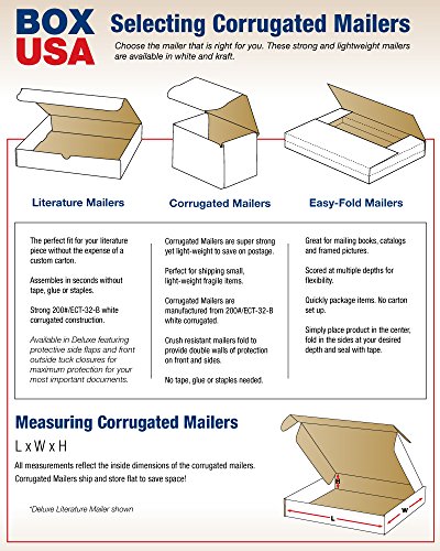 Caixa EUA BML12121 Literature Mailers, 12 x 12 x 1 1/4 , branco