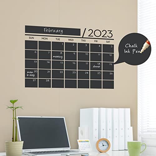 2023 Decalque calendário, decalque calendário da parede de vinil da faixa de trapaça com anos extras por formas simples