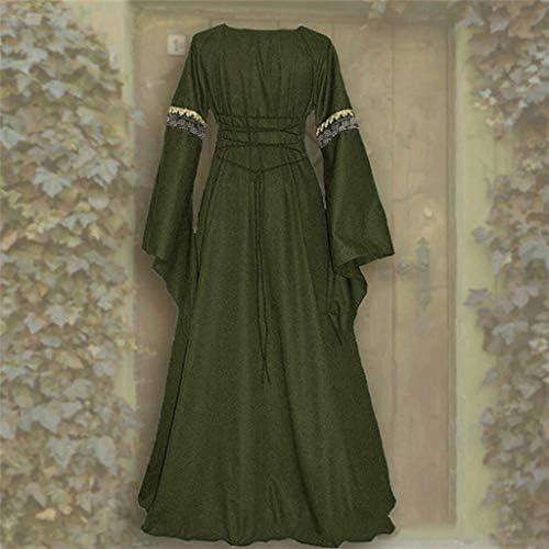 Vestido gótico feminino, vestido de cosplay do comprimento do vestido feminino de manga curta vestido de verão figurino medieval
