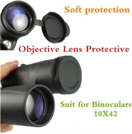 Tampa de lente de borracha macia de 10x42 para lentes binoculares dianteiras - tampas de tampa de lente binocular de proteção binocular