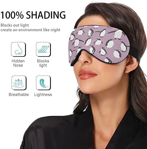 Xigua Purple Penguin Sleeping Eyes Máscara com alça ajustável, Blackout respirável Confortável máscara de olho para dormir